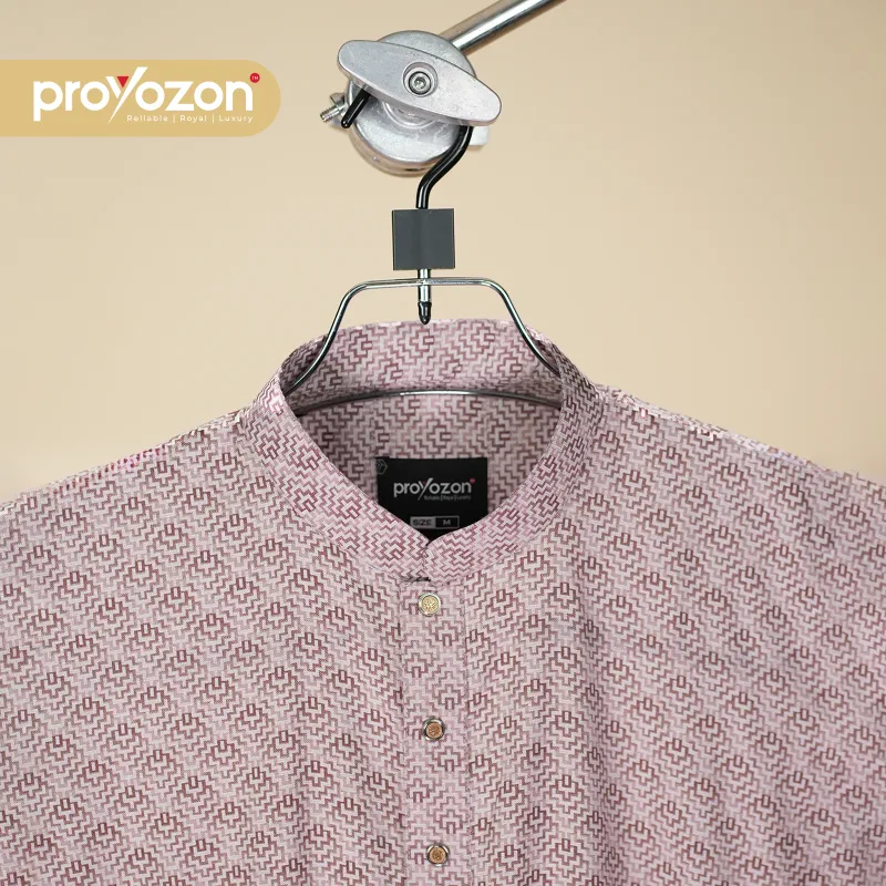 Premium Designer Panjabi – Elegant Light Pink Pattern — 3
