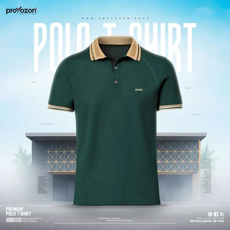 Jade Color Solid Polo Shirt — 2