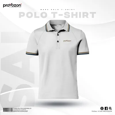 White Color Solid Polo Shirt