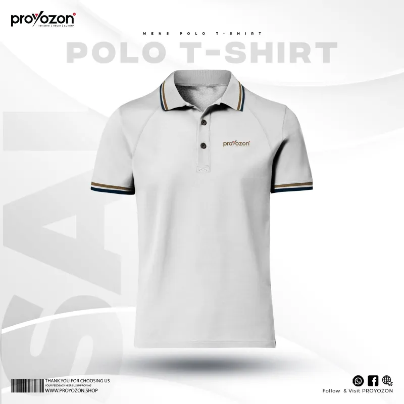 White Color Solid Polo Shirt